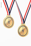 Round Competition Medals With Ribbon Mockup Psd