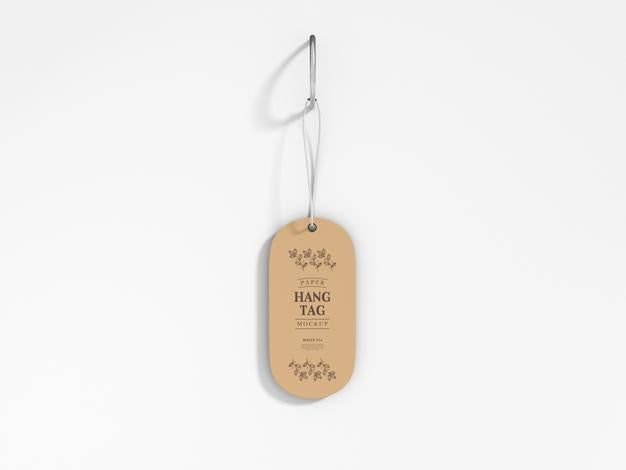 Round Corner Paper Label Hang Tag Mockup Psd