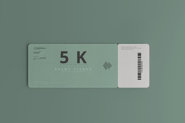 Round Corner Ticket Mockup Psd