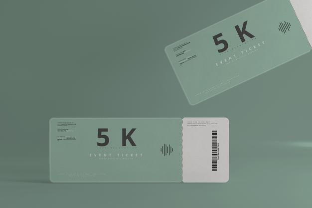 Round Corner Ticket Mockup Psd