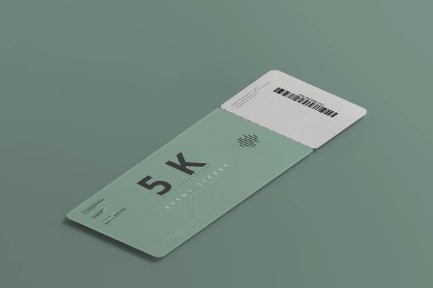 Round Corner Ticket Mockup Psd