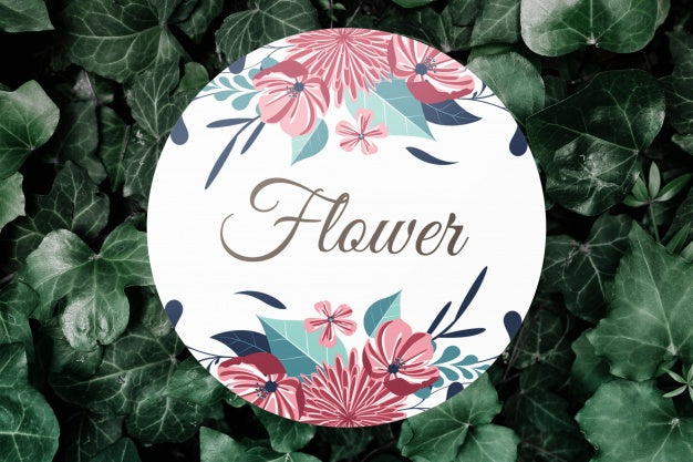 Round Paper Mockup On Leaves Background Psd