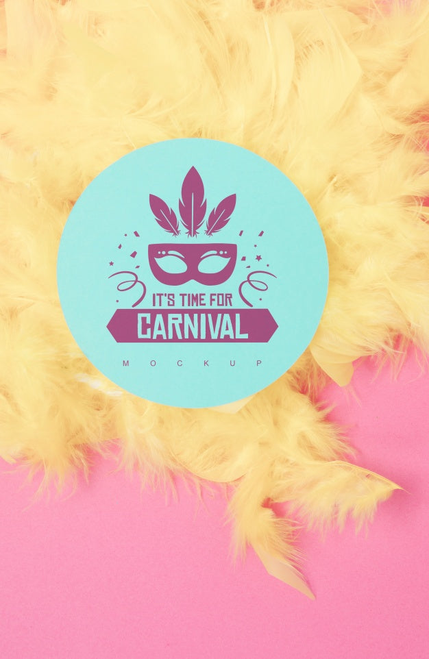 Round Paper Mockup With Carnival Concept Psd
