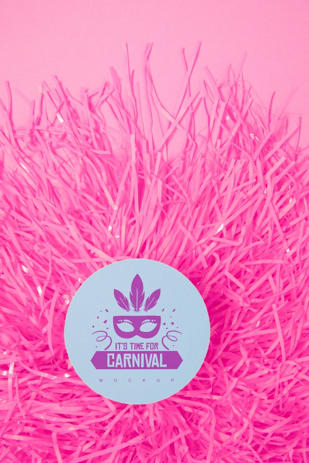 Round Paper Mockup With Carnival Concept Psd