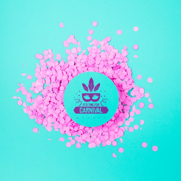 Round Paper Mockup With Carnival Concept Psd