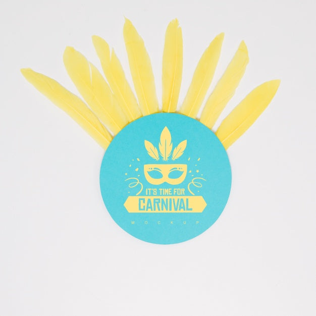 Round Paper Mockup With Carnival Concept Psd