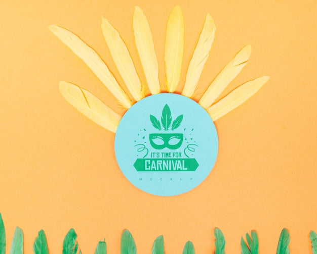 Round Paper Mockup With Carnival Concept Psd