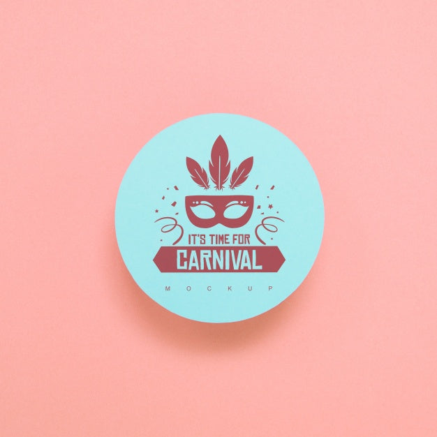 Round Paper Mockup With Carnival Concept Psd