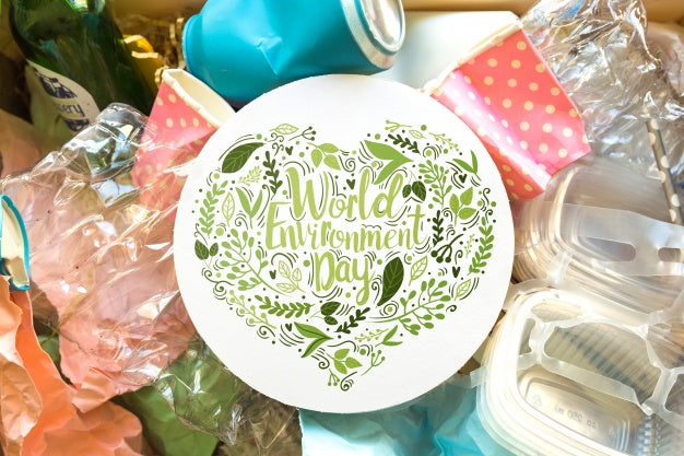 Round Paper Mockup With World Environment Day Concept Psd