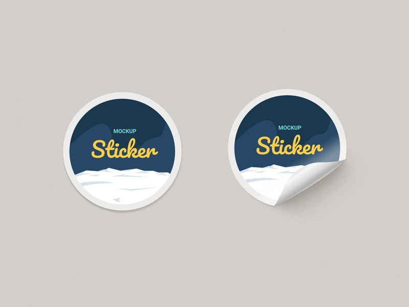 Round Paper Stickers Mock-Up