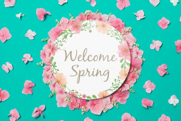 Round Paper Template With Flowers For Spring Psd