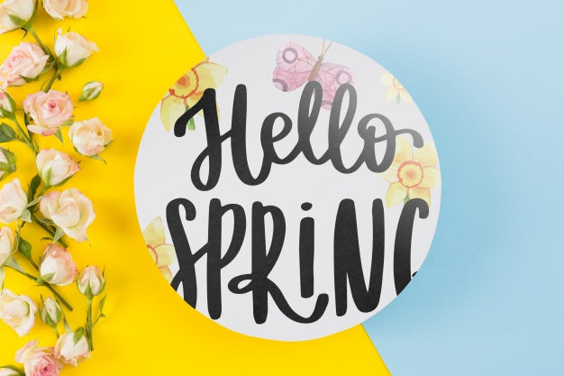 Round Paper Template With Flowers For Spring Psd