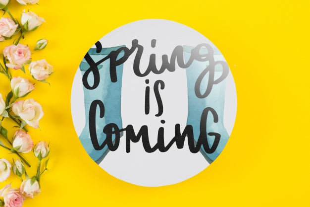 Round Paper Template With Flowers For Spring Psd