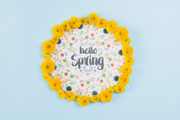 Round Paper Template With Flowers For Spring Psd
