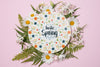 Round Paper Template With Flowers For Spring Psd