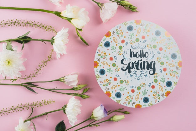 Round Paper Template With Flowers For Spring Psd