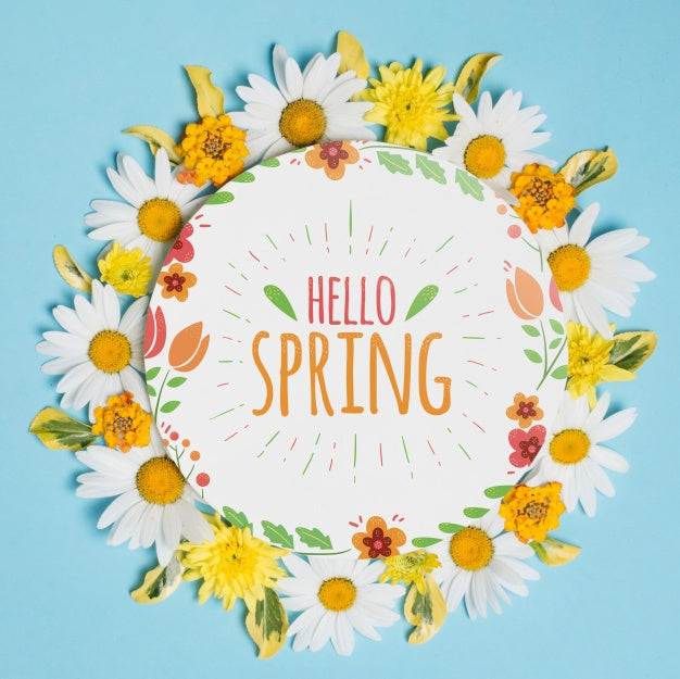 Round Paper Template With Flowers For Spring Psd