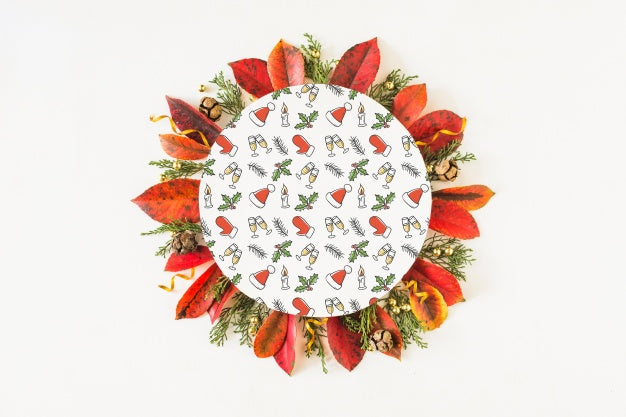 Round Paper With Flowers Around Psd