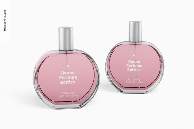 Round Perfume Bottles Mockup Psd