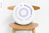 Round Pillow With Chair Mockup Psd
