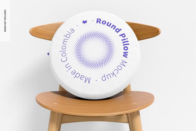 Round Pillow With Chair Mockup Psd