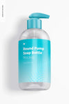 Round Pump Soap Bottle Mockup, Top View Psd