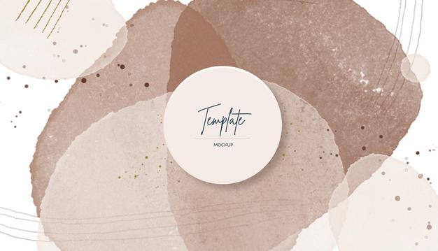 Round Shape On Abstract Watercolor Background Psd