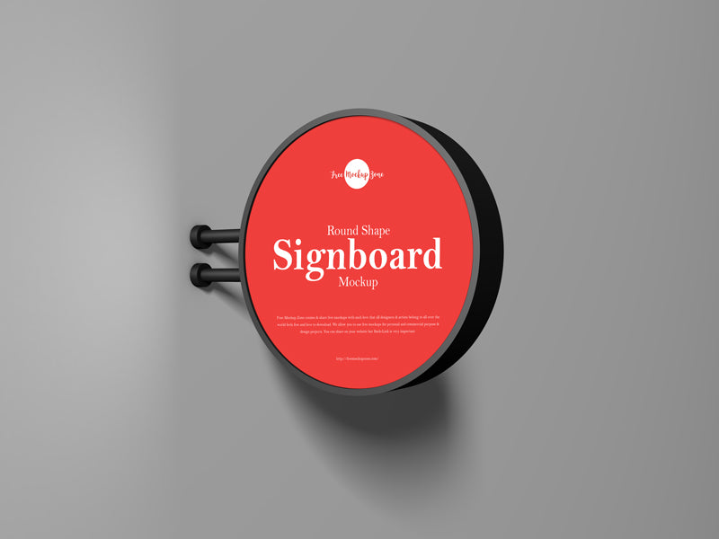 Round Shape Signboard Mockup