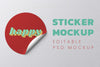 Round Sticker Design Mockup Psd