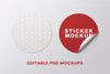 Round Sticker Design Mockup Psd