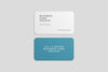 Rounded Business Card Mockup Top View Psd