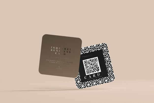 Rounded Corner Square Business Cards Mockup Psd