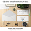 Rounded Corners Invitation And Envelope Mockup Psd