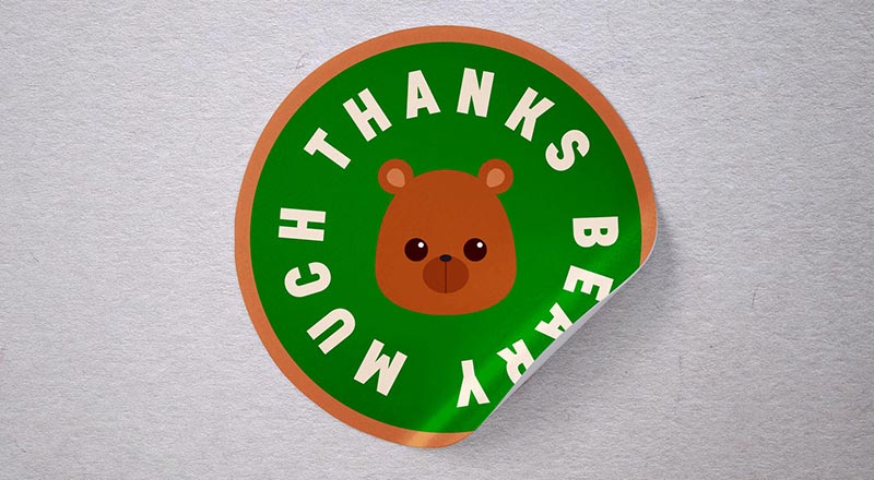 Rounded Peel-Off Sticker Mockup Psd