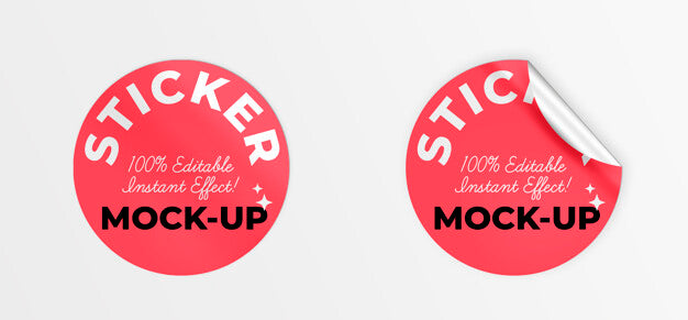 Rounded Stickers Mockup Psd