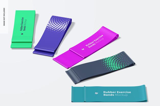 Rubber Exercise Bands Set Mockup Psd