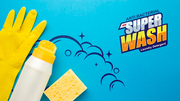 Rubber Glove And Sponge Mock-Up Psd