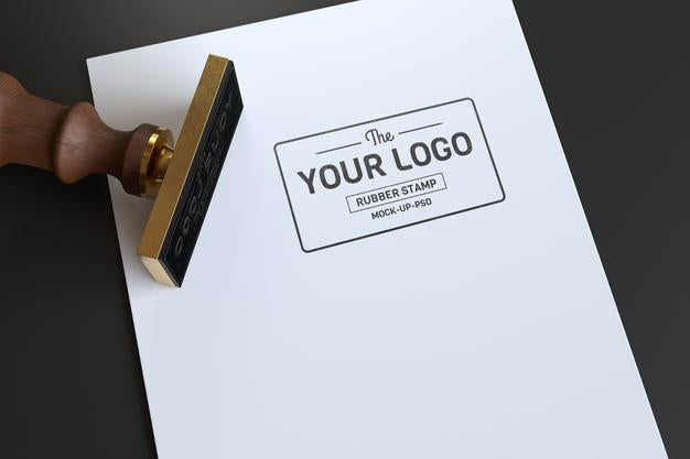 Rubber Stamp Logo Mockup Psd