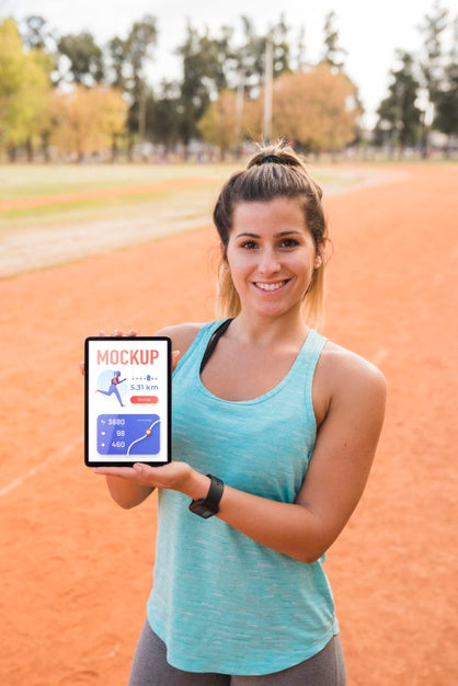 Runner On Stadium Concept Mock-Up Psd