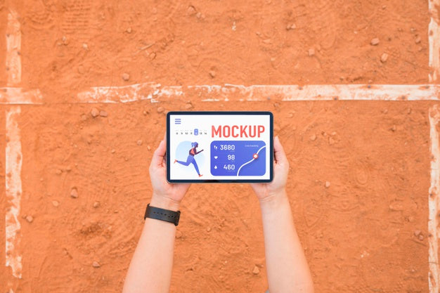 Runner On Stadium Concept Mock-Up Psd