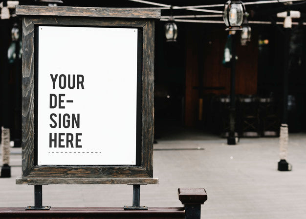 Rustic Wooden Signboard Mockup At A Restaurant Psd