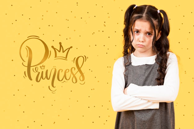 Sad Girl Posing With Arms Crossed Psd