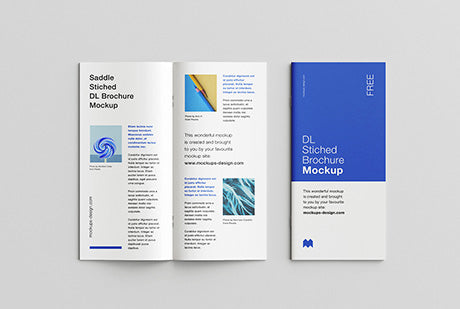 Saddle Stitched Dl Brochure Mockup