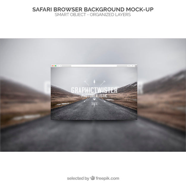 Safari Browser Background Mockup Psd