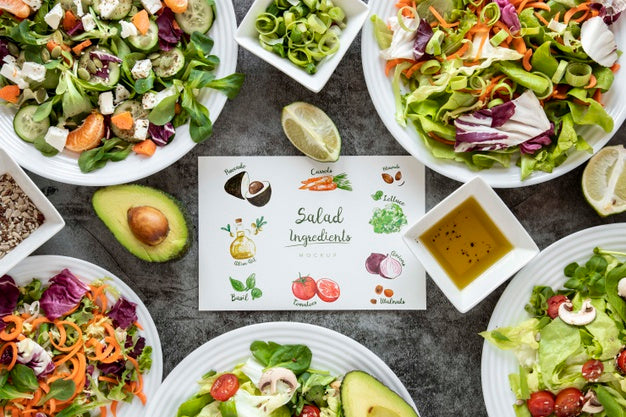 Salad For Lunch At Work Frame Psd