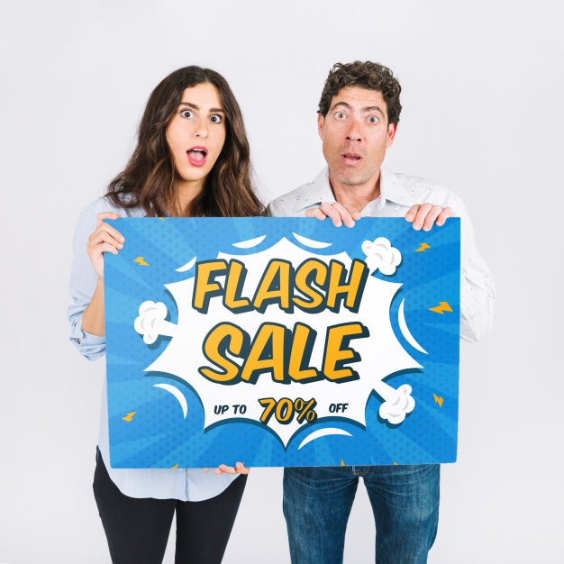 Sale Mockup With Couple Psd