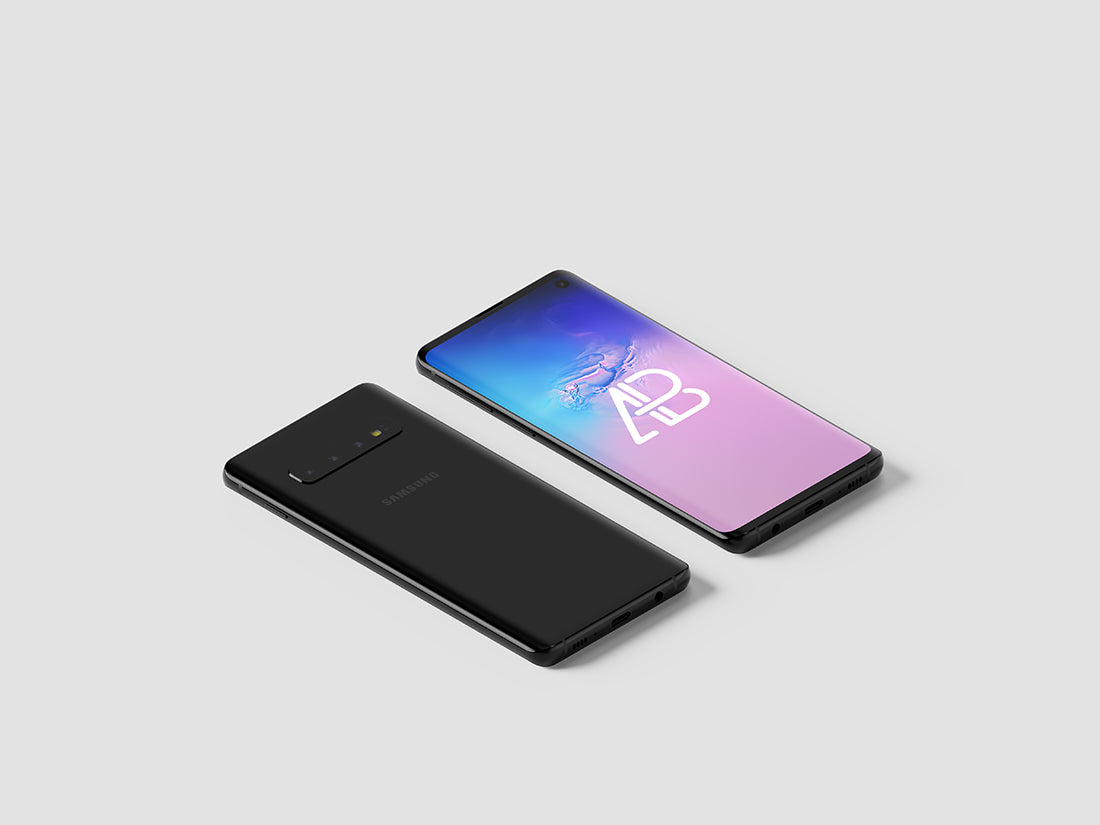 Samsung Galaxy S10 Isometric Mockup Vol.2