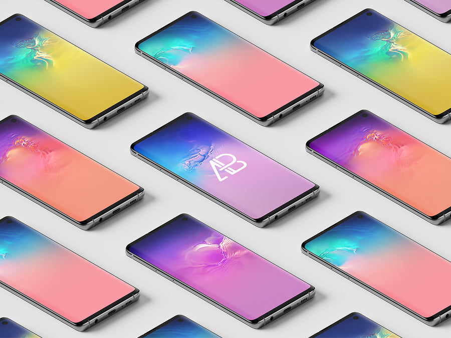 Samsung Galaxy S10 Isometric Mockup