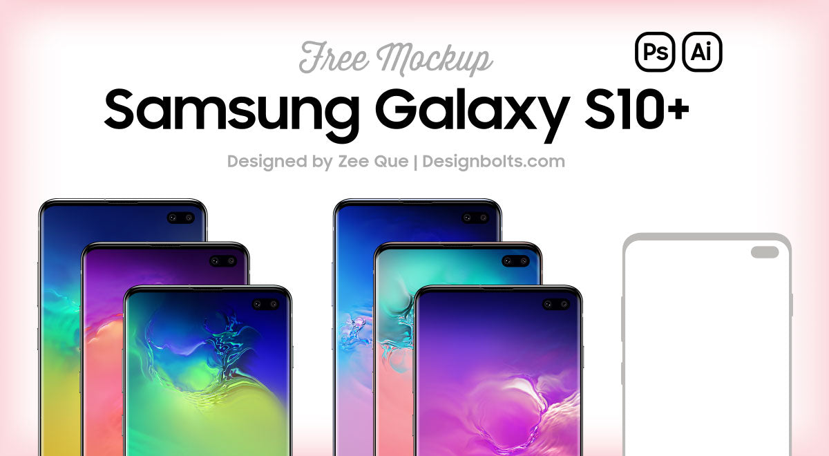 Samsung Galaxy S10+ (Plus) Mockup Psd & Vector Ai