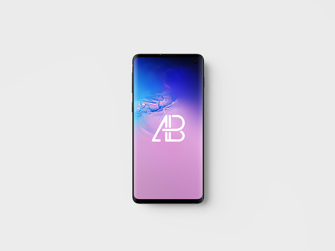 Samsung Galaxy S10 Top View Mockup